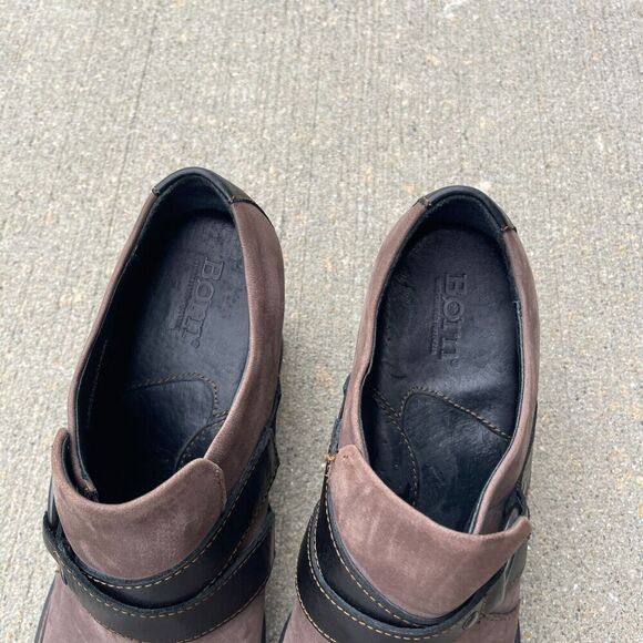 Born Harness Ankle Boots Womens Size 8 Brown Blocked Heel Slip On Suede Leather - Picture 5 of 10